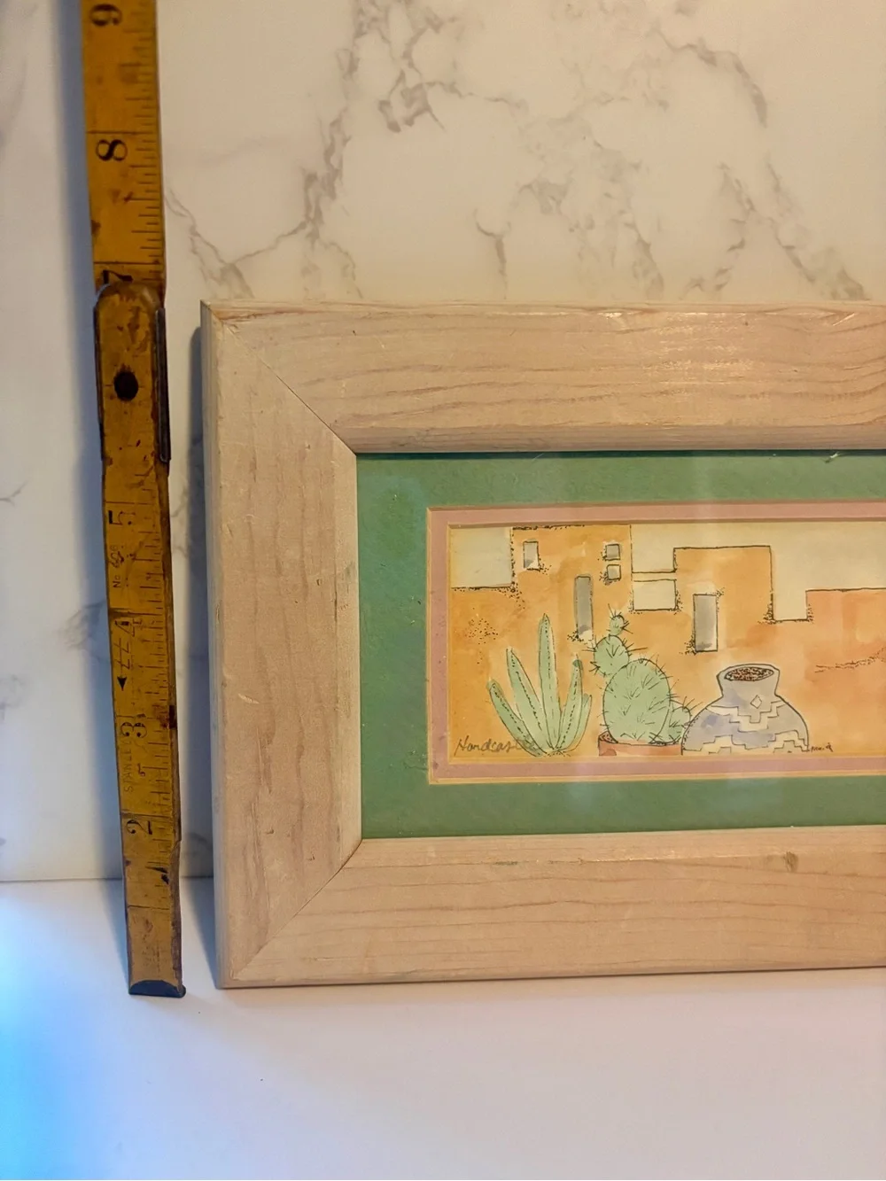 Source Unknown Southwestern Cactus and Pottery Wall Art in Green and Tan